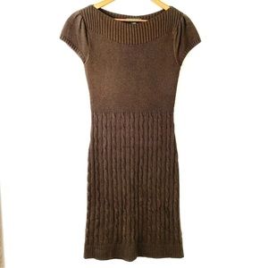 Ralph Lauren cable knit dress with cap sleeves and boat neckline,  midi